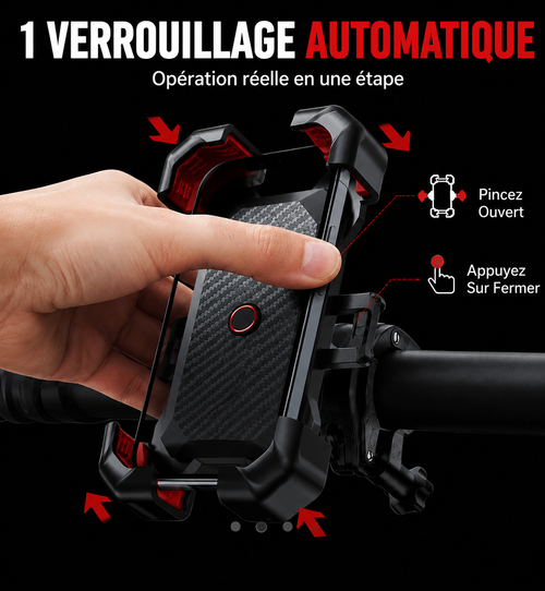 Support téléphone moto anti-vibration 360°